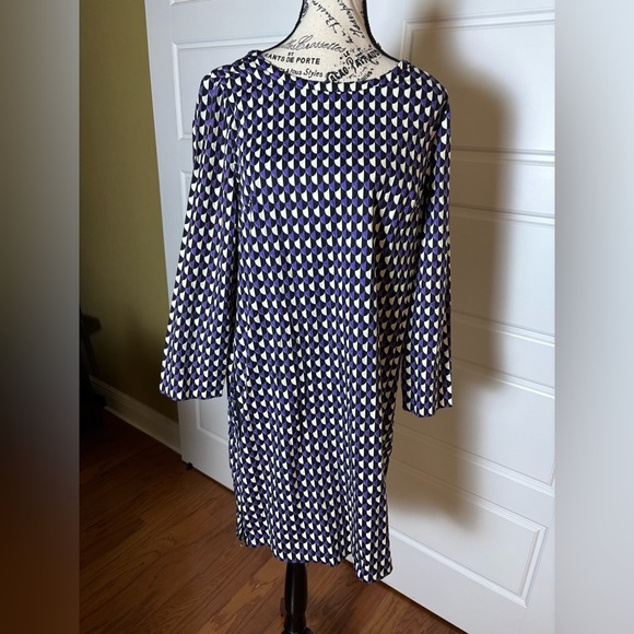 J Crew Jet Set Geo Shift Career 3/4 Sleeve Dress - Picture 4 of 10